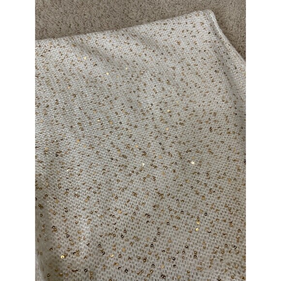 NWT CALVIN KLEIN Infinity Loop Scarf Knit Cream  with Rose Gold Metallic - Picture 2 of 2